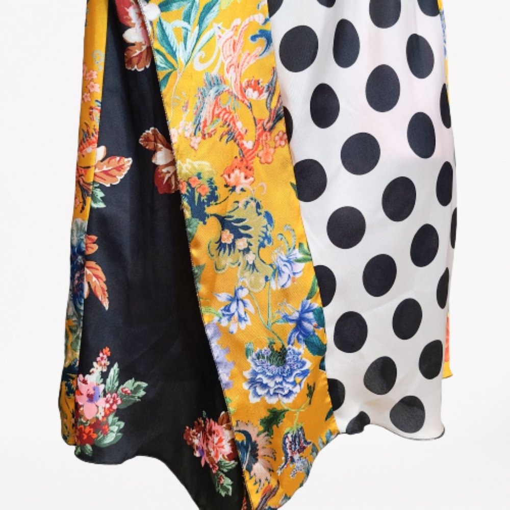 ZARA FLORAL PRINT POLAK DOT AND PATCHWORK DRESS - STUNNING - SIZE S - Picture 8 of 16